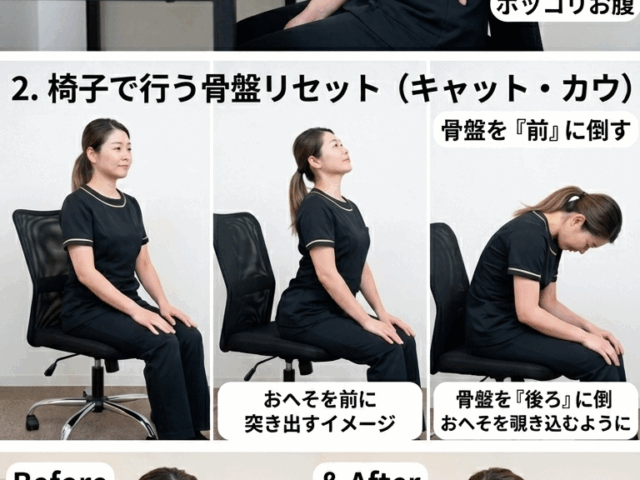3月6日はスリムの日！デスクワークの「ポッコリお腹」と「腰痛」は骨盤が原因？｜諫早市　すみれ鍼灸整骨院